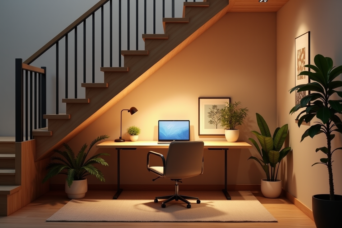 Espace de travail minimaliste sous l