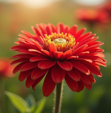 Fleur de Knautia en pleine floraison en extérieur