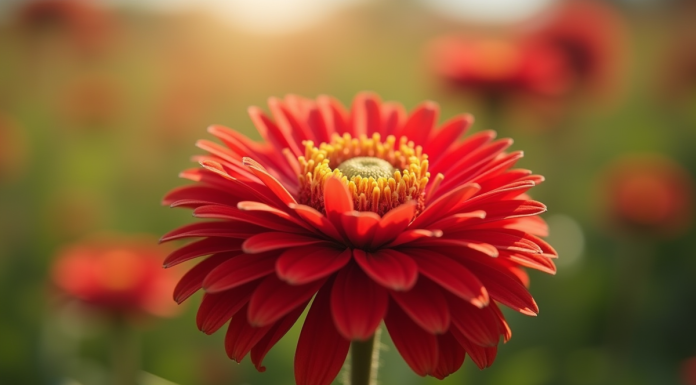 Fleur de Knautia en pleine floraison en extérieur
