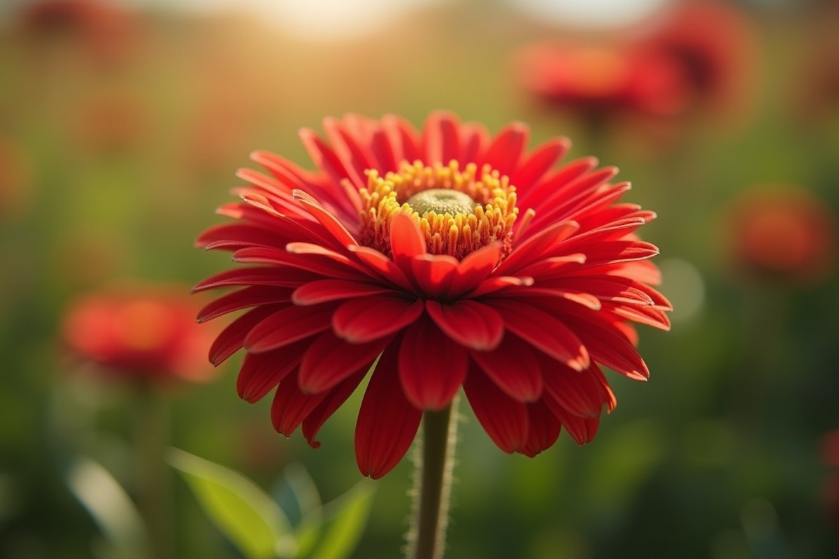 Fleur de Knautia en pleine floraison en extérieur